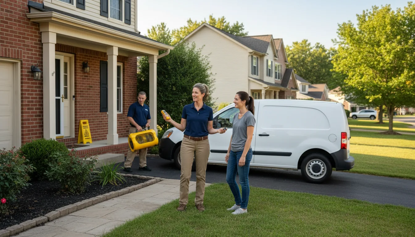 Residential water damage restoration in Texas